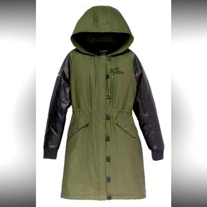 Harley-Davidson  Women's Up North Parka w/ Leather Sleeves - Green 97425-23VW